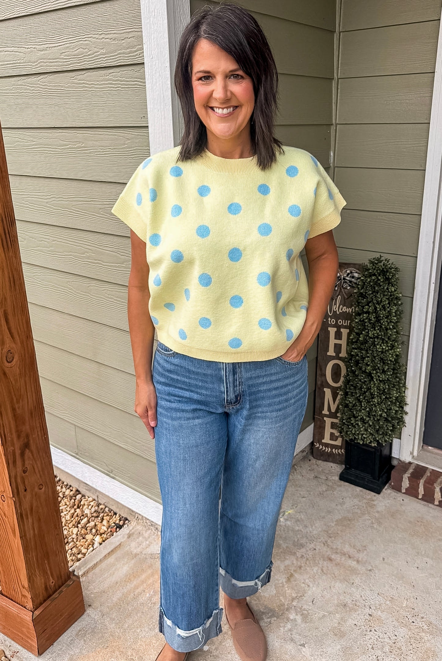 Porch Swing Polka Dot sweater